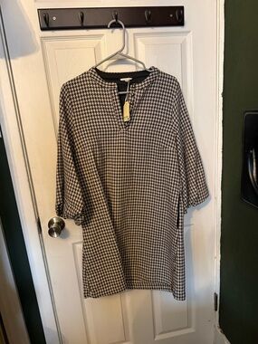JODIFL Black and White Houndstooth Mini Dress